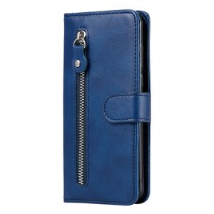 iPhone 7 hoesje - Bookcase - Pasjeshouder - Portemonnee - Rits - Kunstleer - Blauw