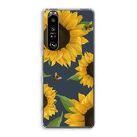 Sunflower and bees: Sony Xperia 1 III Transparant Hoesje