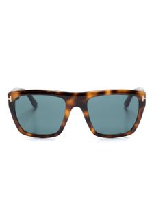 TOM FORD Eyewear lunettes de soleil à effet écailles de tortue - Marron