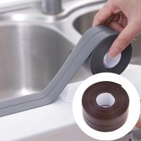 Duurzaam PVC materiaal waterdichte schimmel proof plakband keuken badkamer muur afdichting tape breedte: 3.8 cm x 3.2 m (bruin)