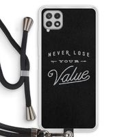 Never lose your value: Samsung Galaxy A22 4G Transparant Hoesje met koord