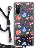 Bloemetjes: Sony Sony Xperia 10 III Transparant Hoesje met koord
