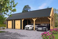 Kapschuur Billund XL Type 12 Red Class Wood 1186x460 cm - zwart gespoten- Kapschuurdak- Hout- Tuindeco