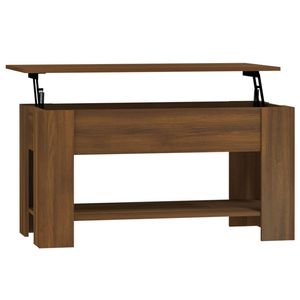 The Living Store Salontafel Lift-Top Bruineiken 101x49x52 cm