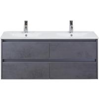 Dante Badmeubelset 120 cm - Beton Antraciet - Keramische Wastafel Wit Enjoy