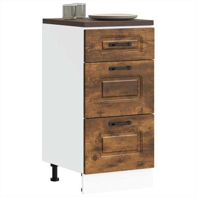 Keuken onderkast Kalmar bewerkt hout gerookt eikenkleurig