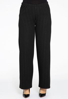 Yoek Wijde broek PINSTRIPE | Zwart | Maat 54/56