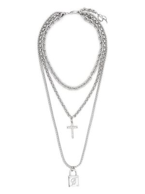 Blumarine collier à ornements en cristal - Argent