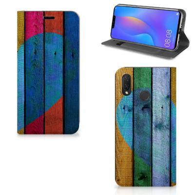Huawei P Smart Plus Book | Wallet Case | Wood Heart - Cadeau voor je Vriend