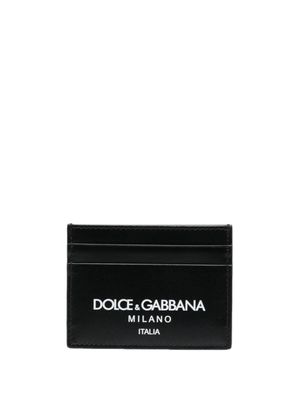 Dolce & Gabbana porte-cartes en cuir à logo imprimé - Noir
