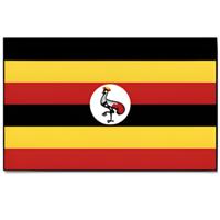 Vlag Oeganda - 90 x 150 cm - Oegandese Vlag - Uganda - polyester - supporters