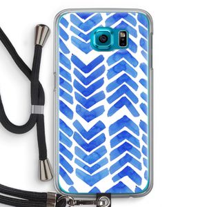Blauwe pijlen: Samsung Galaxy S6 Transparant Hoesje met koord