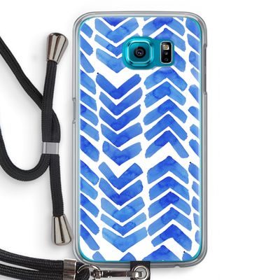 Blauwe pijlen: Samsung Galaxy S6 Transparant Hoesje met koord