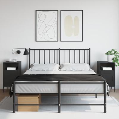 Nachtkastjes 2 st 36x39x68 cm staal zwart