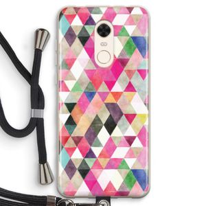 Gekleurde driehoekjes: Xiaomi Redmi 5 Transparant Hoesje met koord