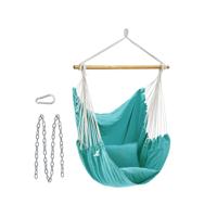 Hangstoel met 2 kussens en metalen ketting, Turkoois Hangstoel met 2 kussens en metalen ketting, Turkoois