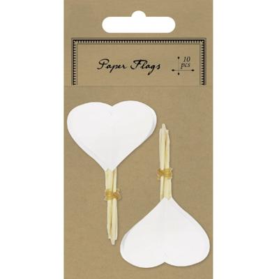 Rayher hobby blanco cocktailprikkers - bruiloft hartjes - 10x stuks - Huwelijk versiering