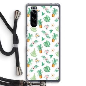 Ananas bladeren: Sony Xperia 5 Transparant Hoesje met koord