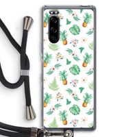 Ananas bladeren: Sony Xperia 5 Transparant Hoesje met koord