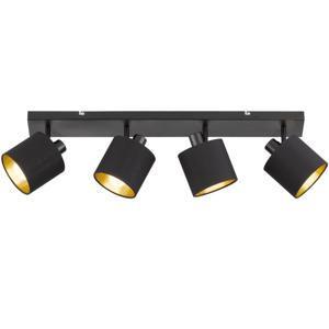 Trio PlafondspotTommy 4-lichts zwart met goud - R80334079