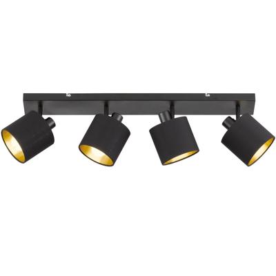 Trio PlafondspotTommy 4-lichts zwart met goud - R80334079
