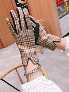 Women Christmas Plaid Imitation Cashmere Gloves