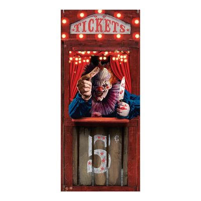 Horror deur scenesetter/deurposter - Horrorclown/circus - Halloween thema versiering - 180 x 80 cm