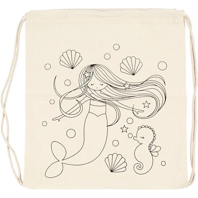 Creativ Company Rugzak, zeemeermin, afm 37x41 cm, 110 gr, licht naturel, 1 stuk
