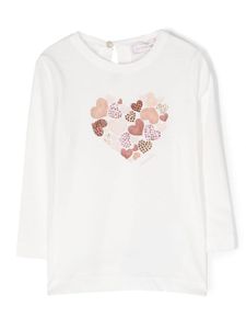 Monnalisa t-shirt en coton à imprimé graphique - Blanc