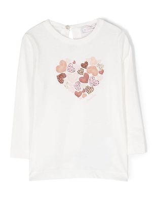 Monnalisa t-shirt en coton à imprimé graphique - Blanc
