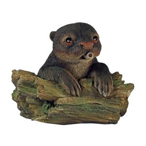 Drijvende spuitfiguur Otter op Boomstam Waterornament