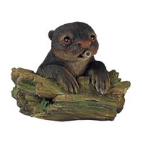 Drijvende spuitfiguur Otter op Boomstam Waterornament - thumbnail