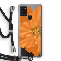 Orange Ellila flower: Samsung Galaxy A21s Transparant Hoesje met koord Orange Ellila flower: Samsung Galaxy A21s Transparant Hoesje met koord