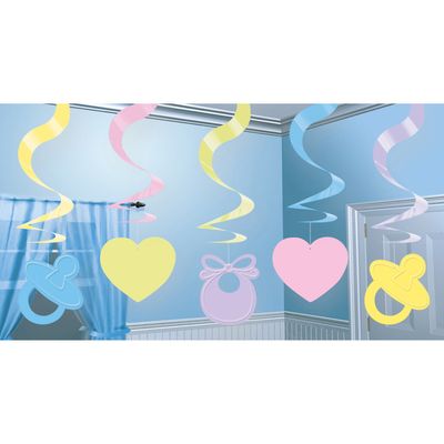 10x stuks Rotorspiralen versiering babyshower 6 cm