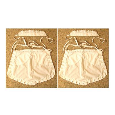 3x stuks carnaval verkleed Serveersters schort wit met kapje