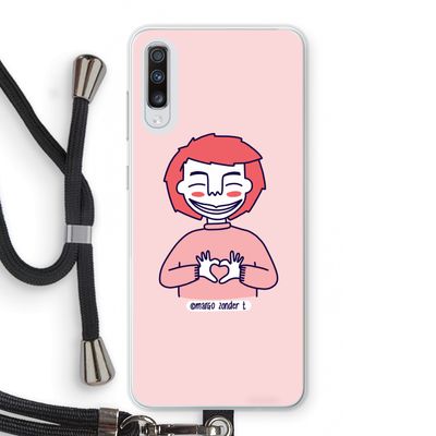 Hartje: Samsung Galaxy A70 Transparant Hoesje met koord