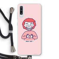 Hartje: Samsung Galaxy A70 Transparant Hoesje met koord