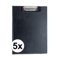 5x stuks Clipboards zwart A4