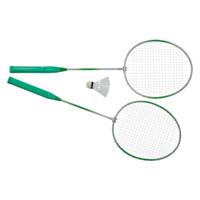 Badminton rackets en shuttle setje - kunststof - groen - buiten spelen - tennis