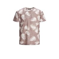 JACK & JONES PREMIUM T-shirt Baker met bladprint oudroze - thumbnail