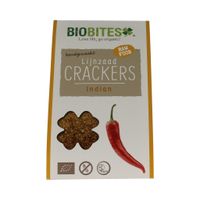 Biobites Lijnzaad Crackers Raw Indian 2st - thumbnail