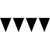 Party Vlaggenlijn puntvlaggetjes - kunststof - zwart - 10 meter - Slinger - versiering