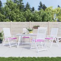 VidaXL Tuinstoelkussens 4 st 40x40x4 cm stof roze