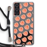 Just peachy: Samsung Galaxy S21 FE Transparant Hoesje met koord