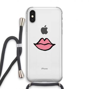 Kusje: iPhone XS Transparant Hoesje met koord
