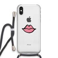 Kusje: iPhone XS Transparant Hoesje met koord
