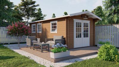 Blokhut - Tuinhuis Rick | 40 mm | bruin geïmpregneerd