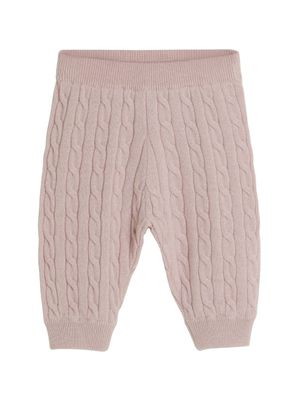 Brunello Cucinelli Kids pantalon Bernie en maille torsadée - Rose