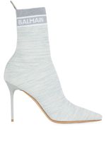 Balmain bottines Skye 95 mm en maille - Bleu