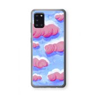 Roze wolken met vogels: Samsung Galaxy A31 Transparant Hoesje